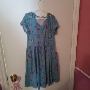Girls Butterfly Print Dress